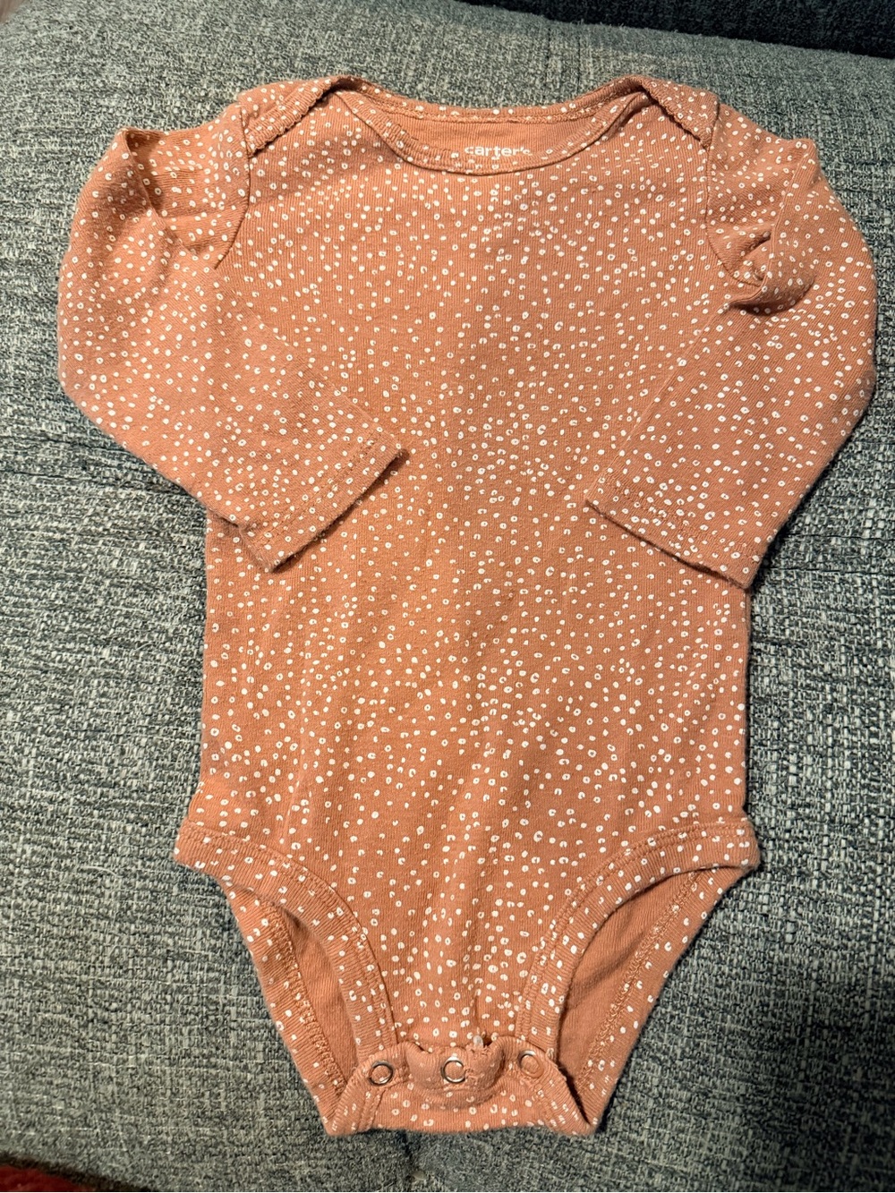 Carter's Rust Dot Long-Sleeve Baby One-Piece
